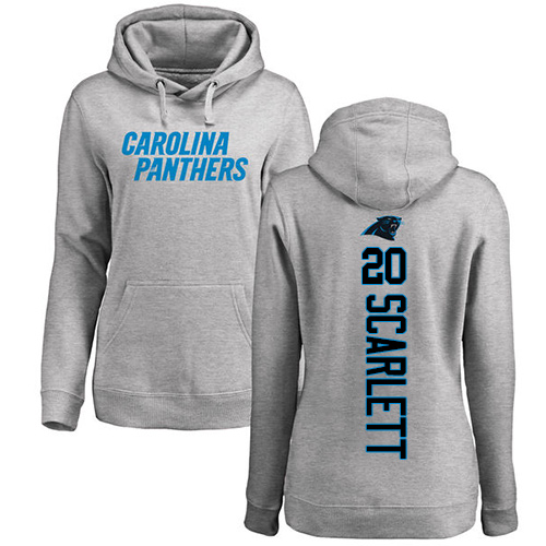 Carolina Panthers Ash Women Jordan Scarlett Backer NFL Football 20 Pullover Hoodie Sweatshirts